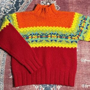 Vintage Express Tricot Fair Isle Wool Sweater Size Small